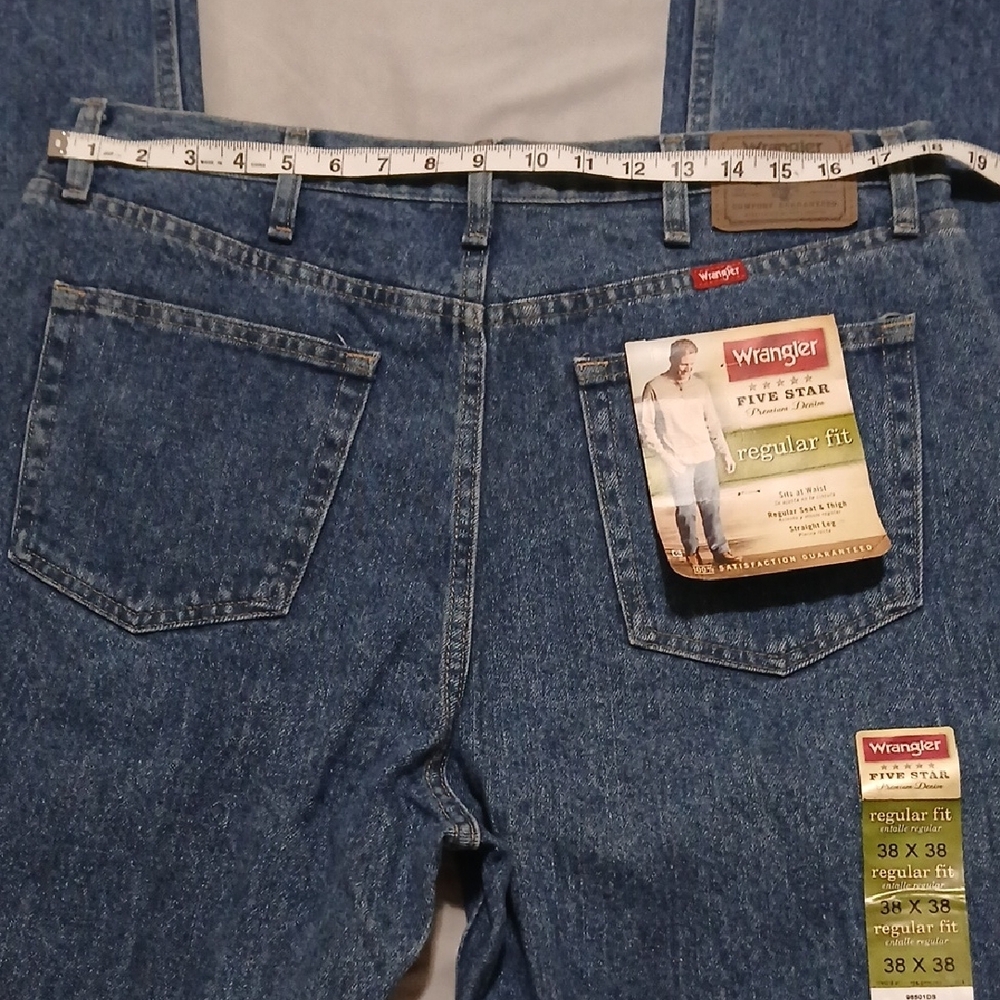 Wrangler Men's 38X38 Regular Fit Blue Jeans - Picture 13 of 13